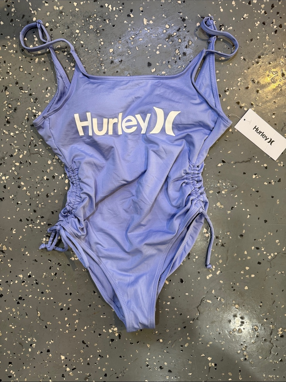 Hurley Lavender One-Piece Swimsuit with Side Ruching
